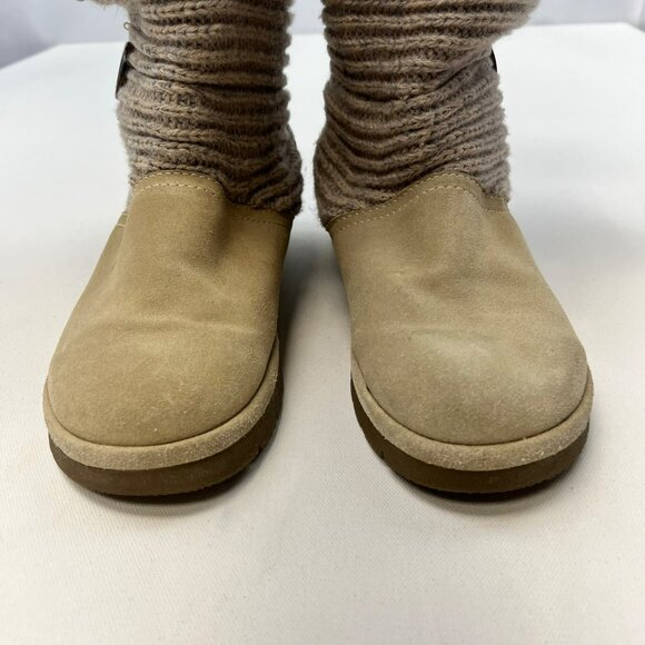 Sporto Women’s Claire Knit Boots Leather Beige/Multi Size 9 Buttons - Picture 4 of 9